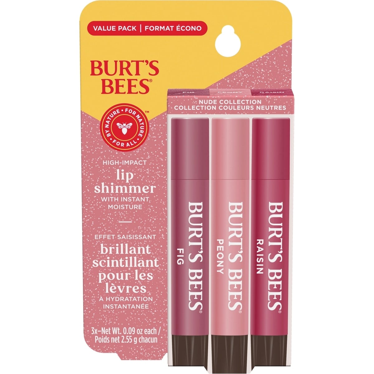 Burt's Bees Lip Shimmer Nude 3 Pack
