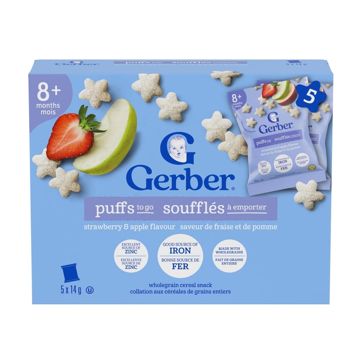 Gerber Puffs To-Go Strawbapple 5 x 14 g