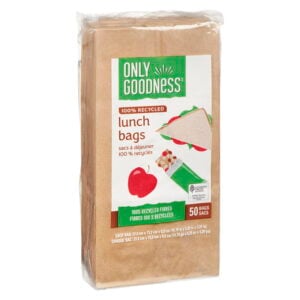 Only Goodness Paper Lunch Bags 100% Recycled Paper 50 Pack