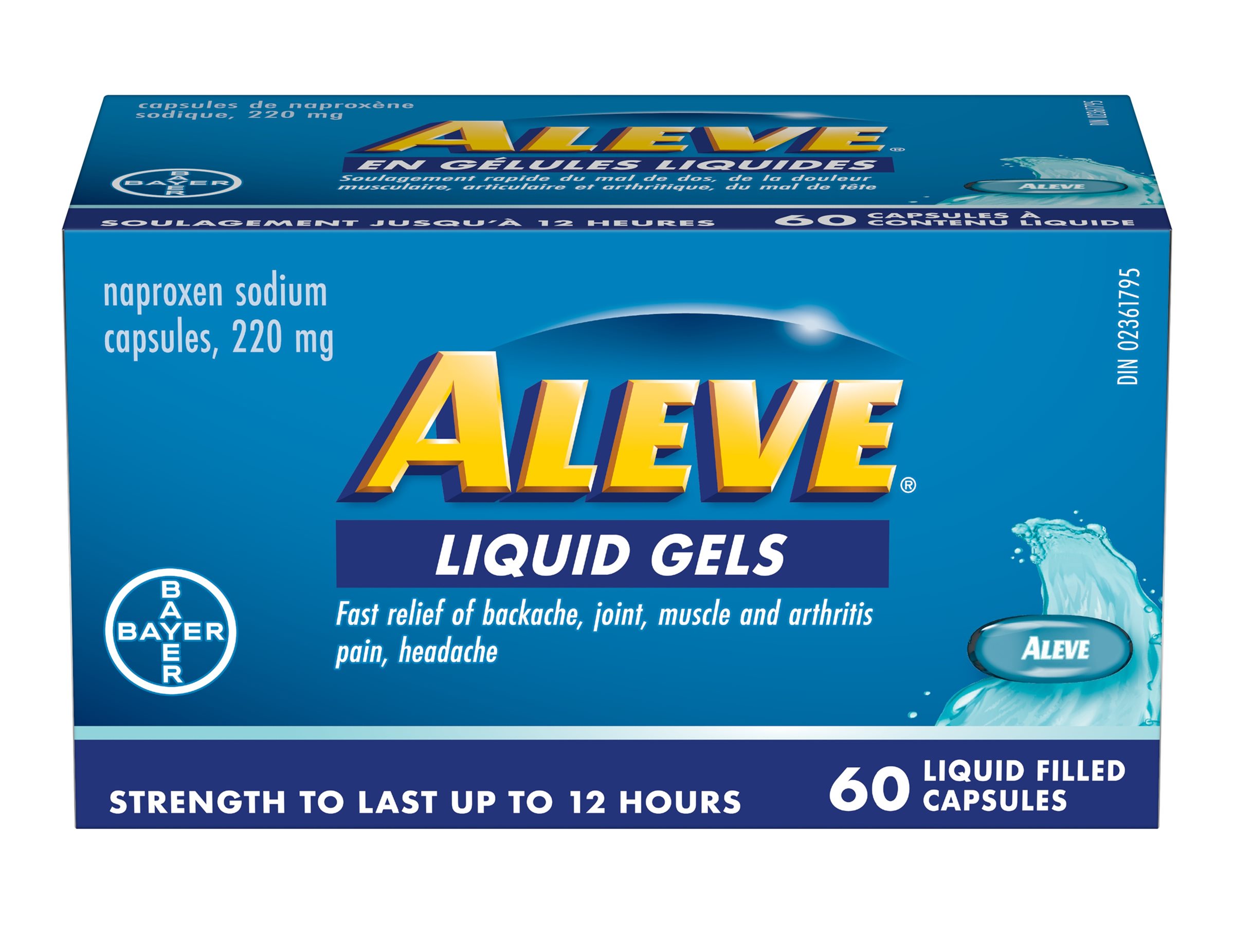 Aleve Liquid Gel 220 mg 60 Capsules - Image 2