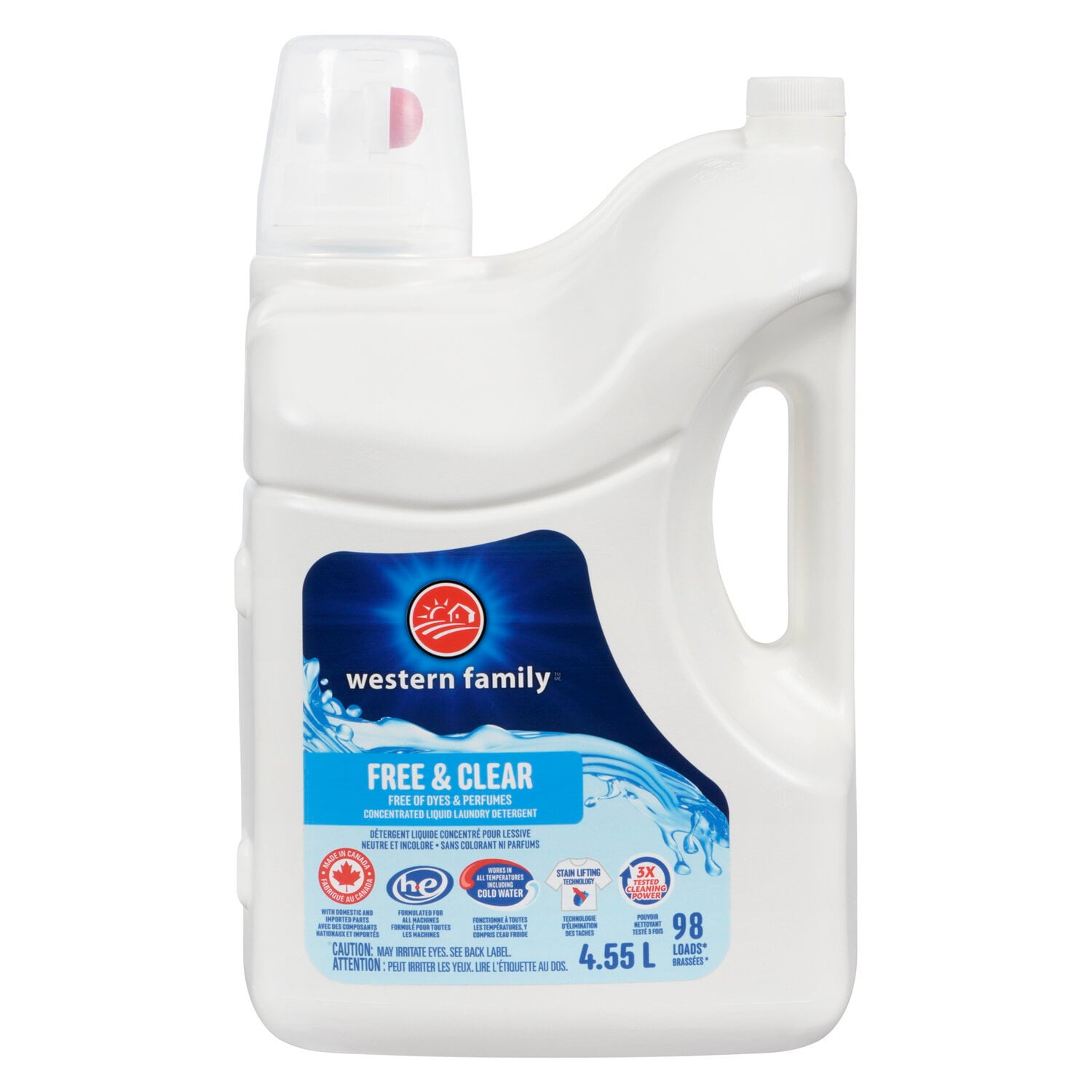 Western Family Liquid Laundry Detergent Free & Clear 4.55 L