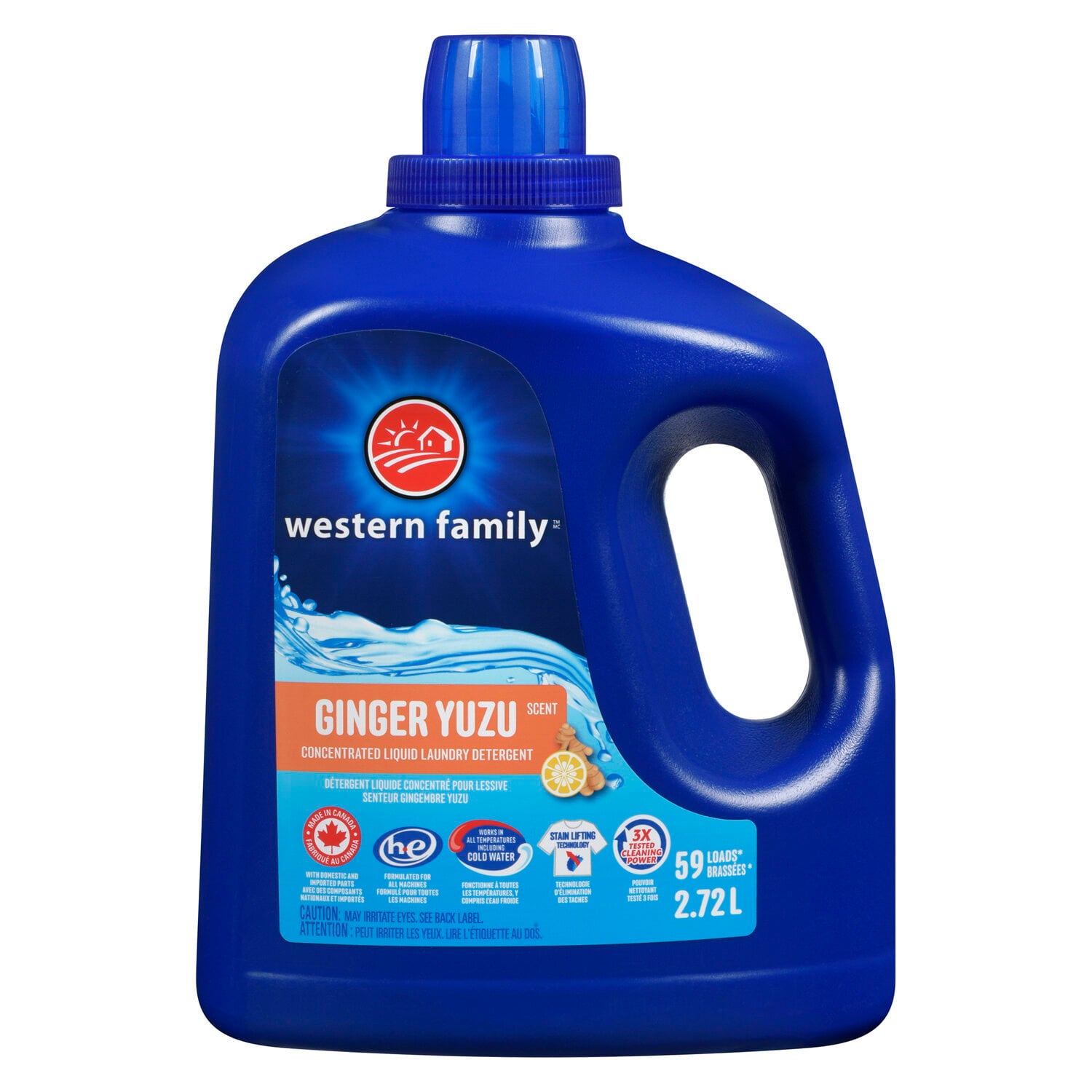 Western Family Liquid Laundry Detergent Ginger Yuzu 2.72 L