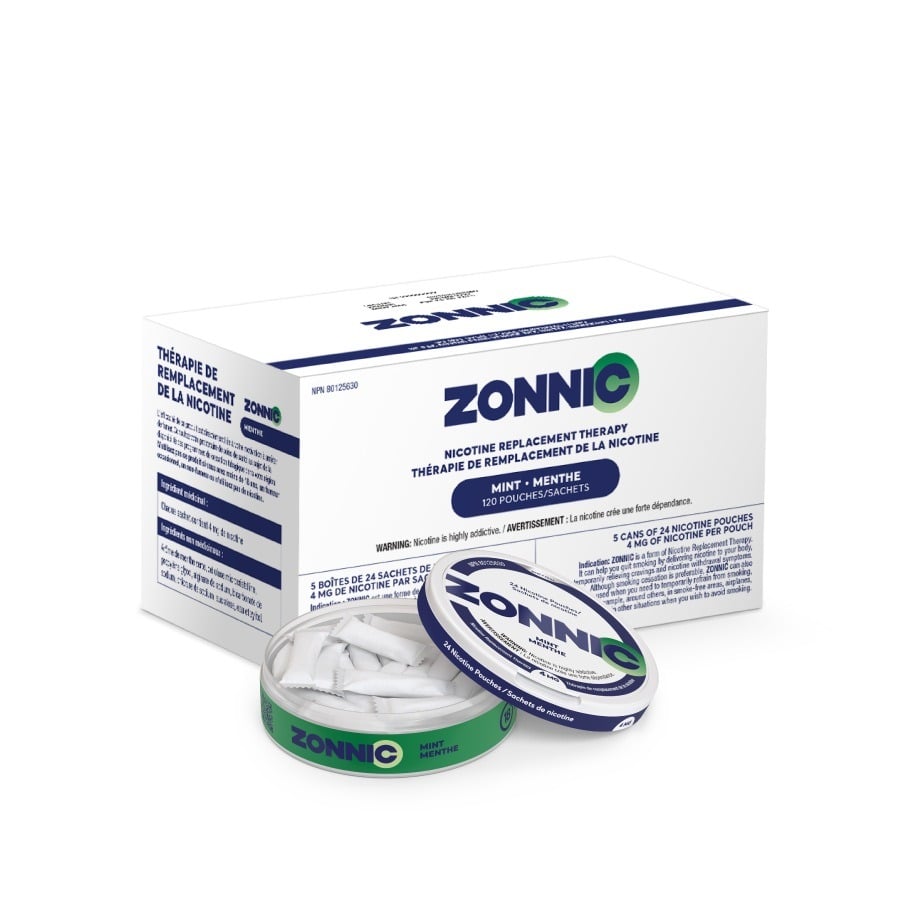 Zonnic 4 mg Mint Green Spearmint Value Pack 5 x 24 120 Pouches