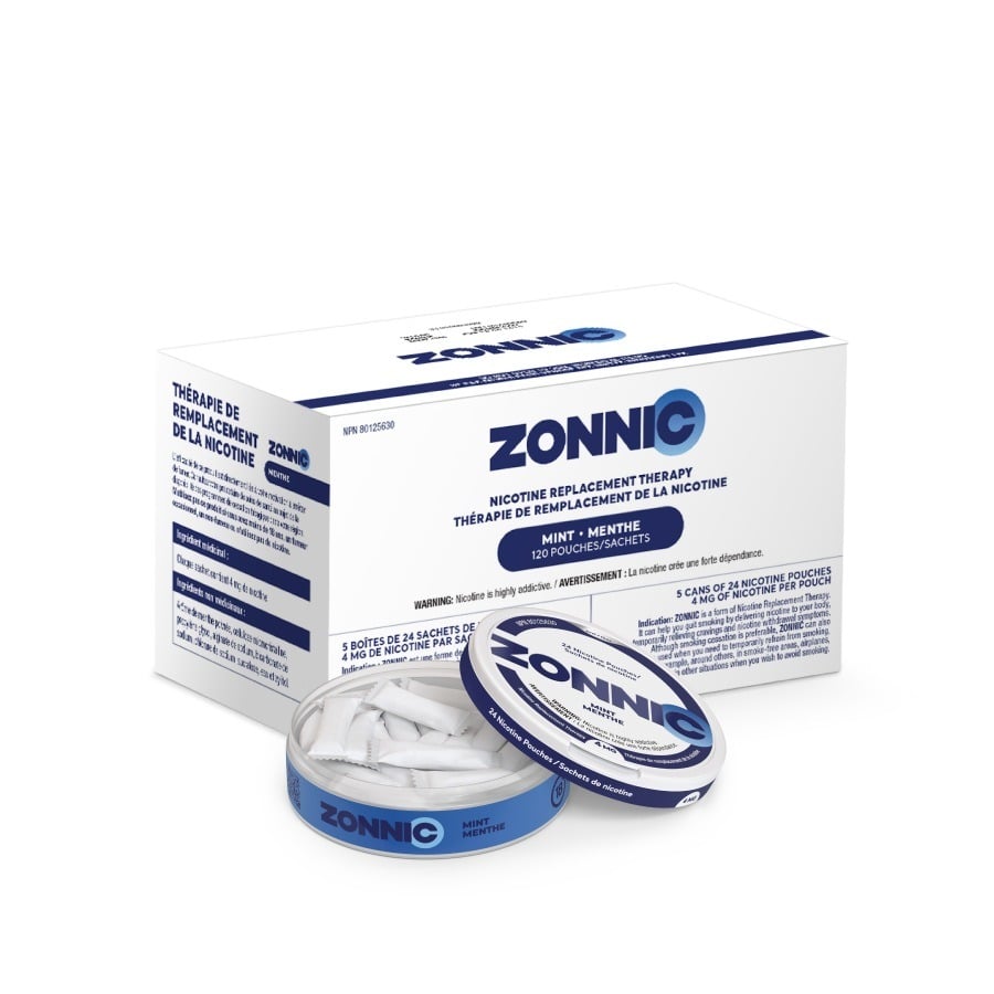 Zonnic 4 mg Mint Blue Peppermint Value Pack 5 x 24 120 Pouches