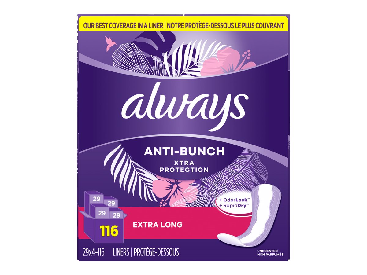 Always Liners Anti Bunch Extra Long 116 Pack - Image 2