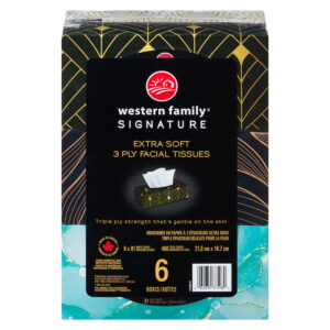 Western Family Facial Tissue Ultra 3PLY 6 Pack