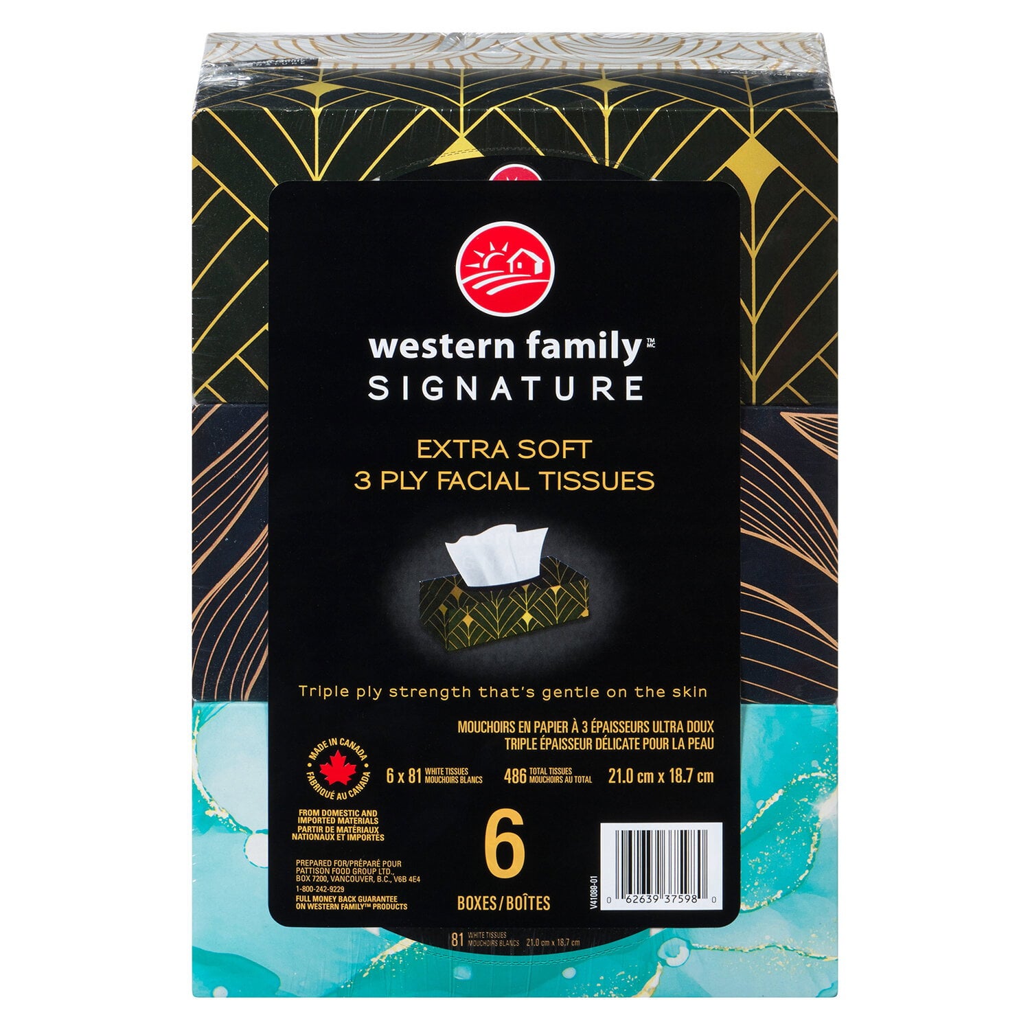 Western Family Facial Tissue Ultra 3PLY 6 Pack