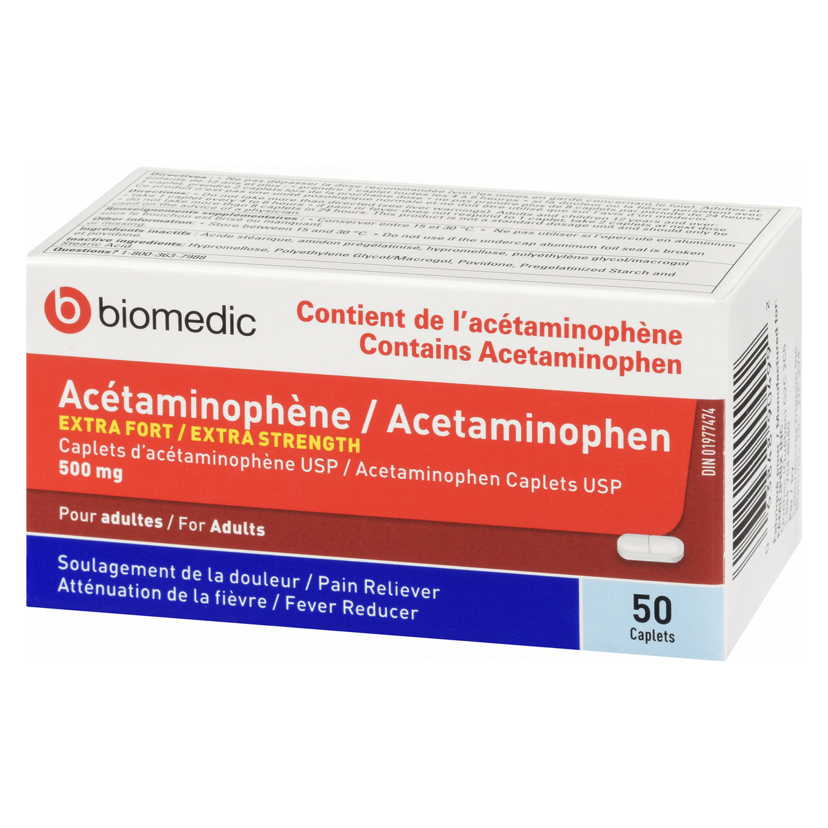 BIOMEDIC Acetaminophen 500 mg 50 Capsules - Image 3