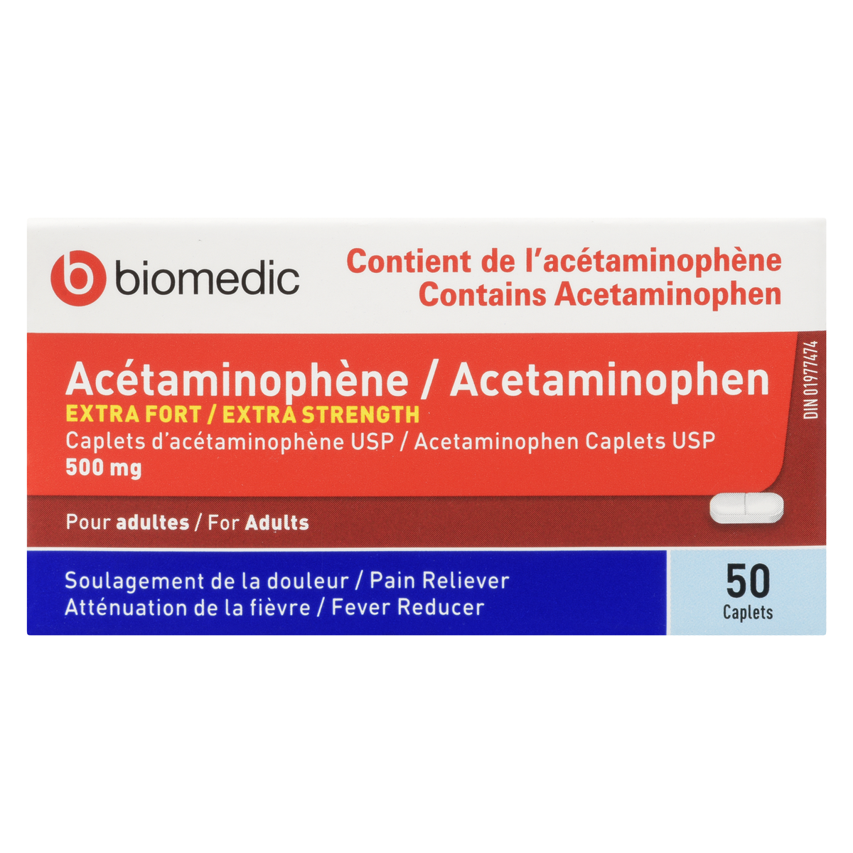 BIOMEDIC Acetaminophen 500 mg 50 Capsules - Image 4