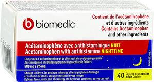 BIOMEDIC Acetaminophen Extra Strength 40 Capsules