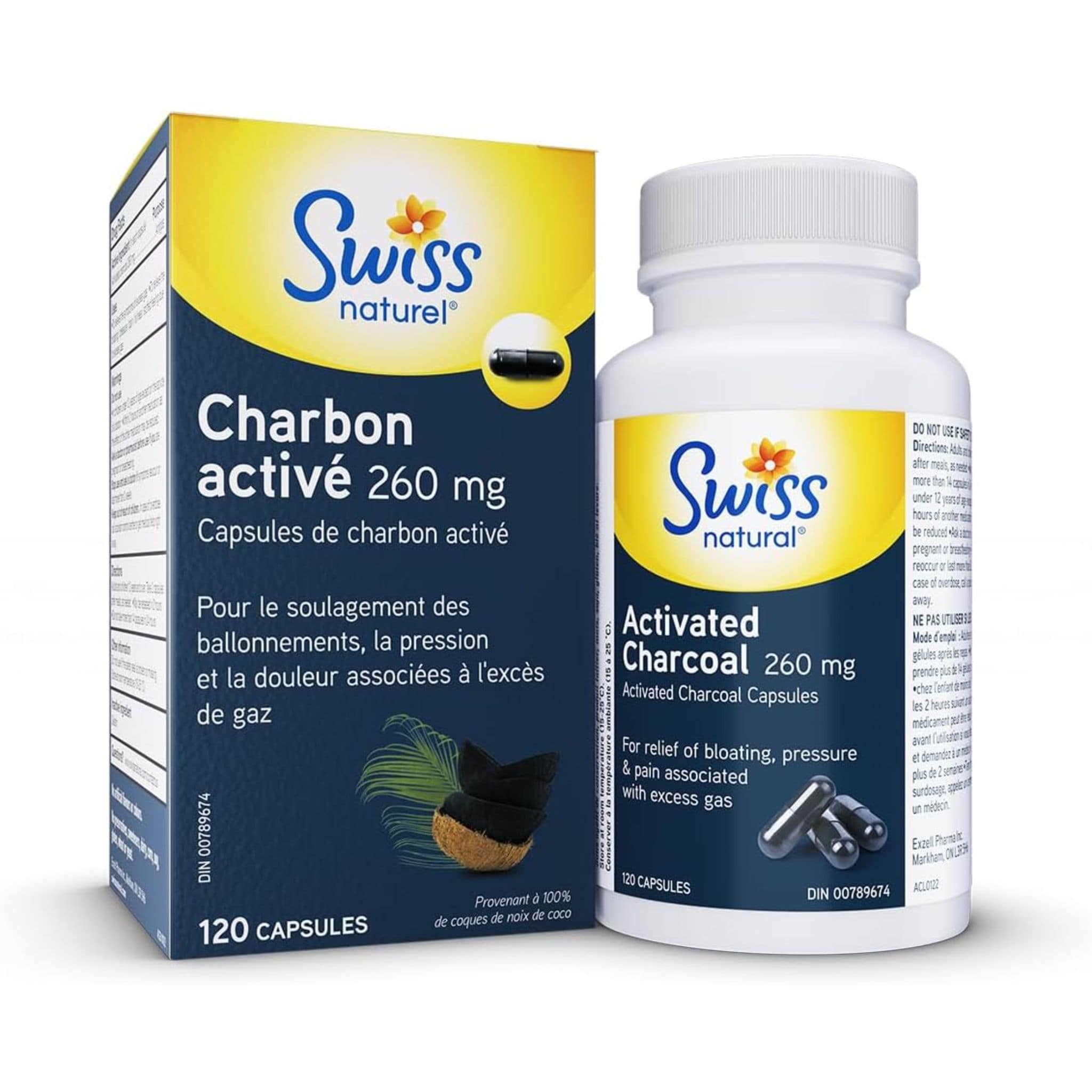 Swiss Activated Charcoal 260 mg 120 Capsules - Image 2