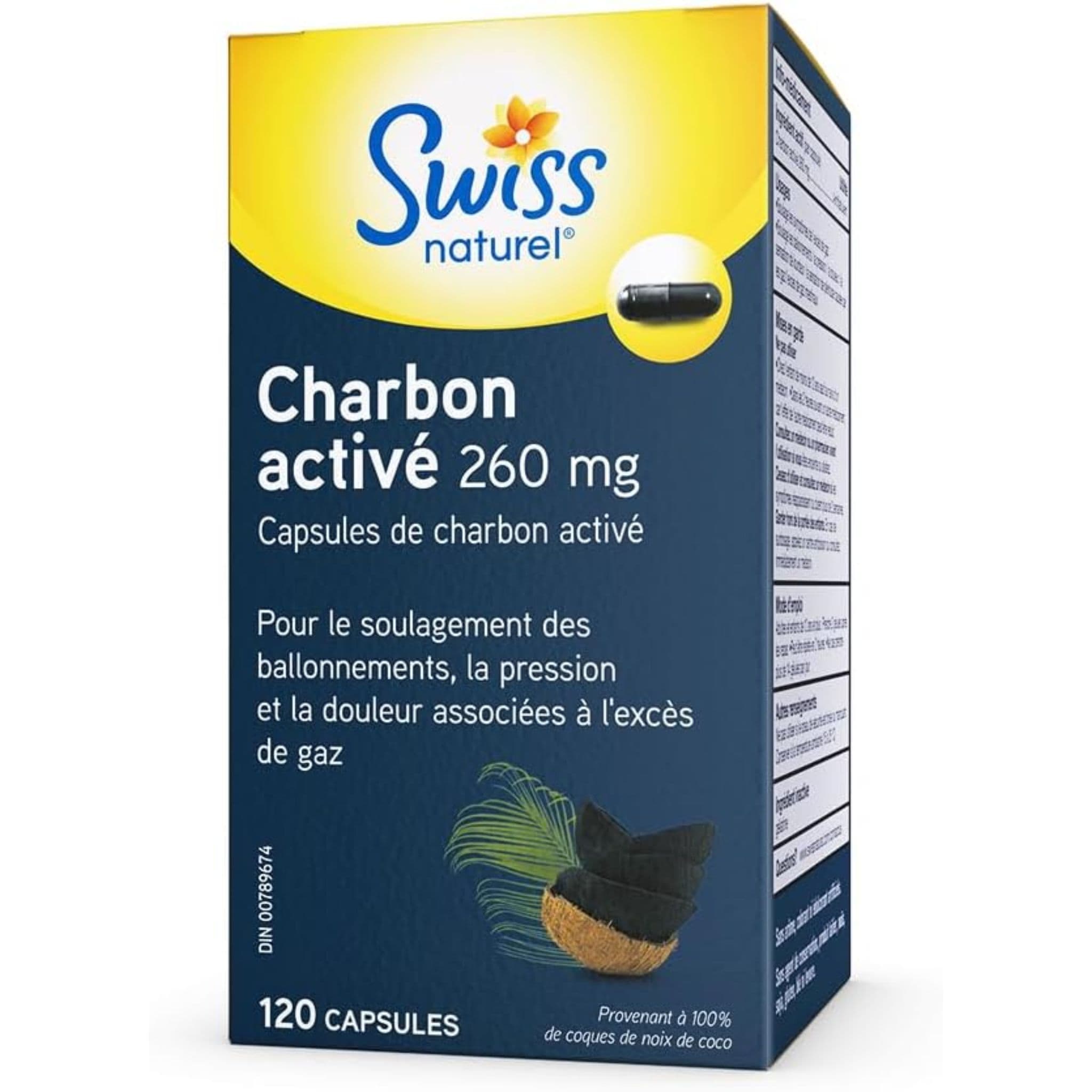 Swiss Activated Charcoal 260 mg 120 Capsules - Image 3