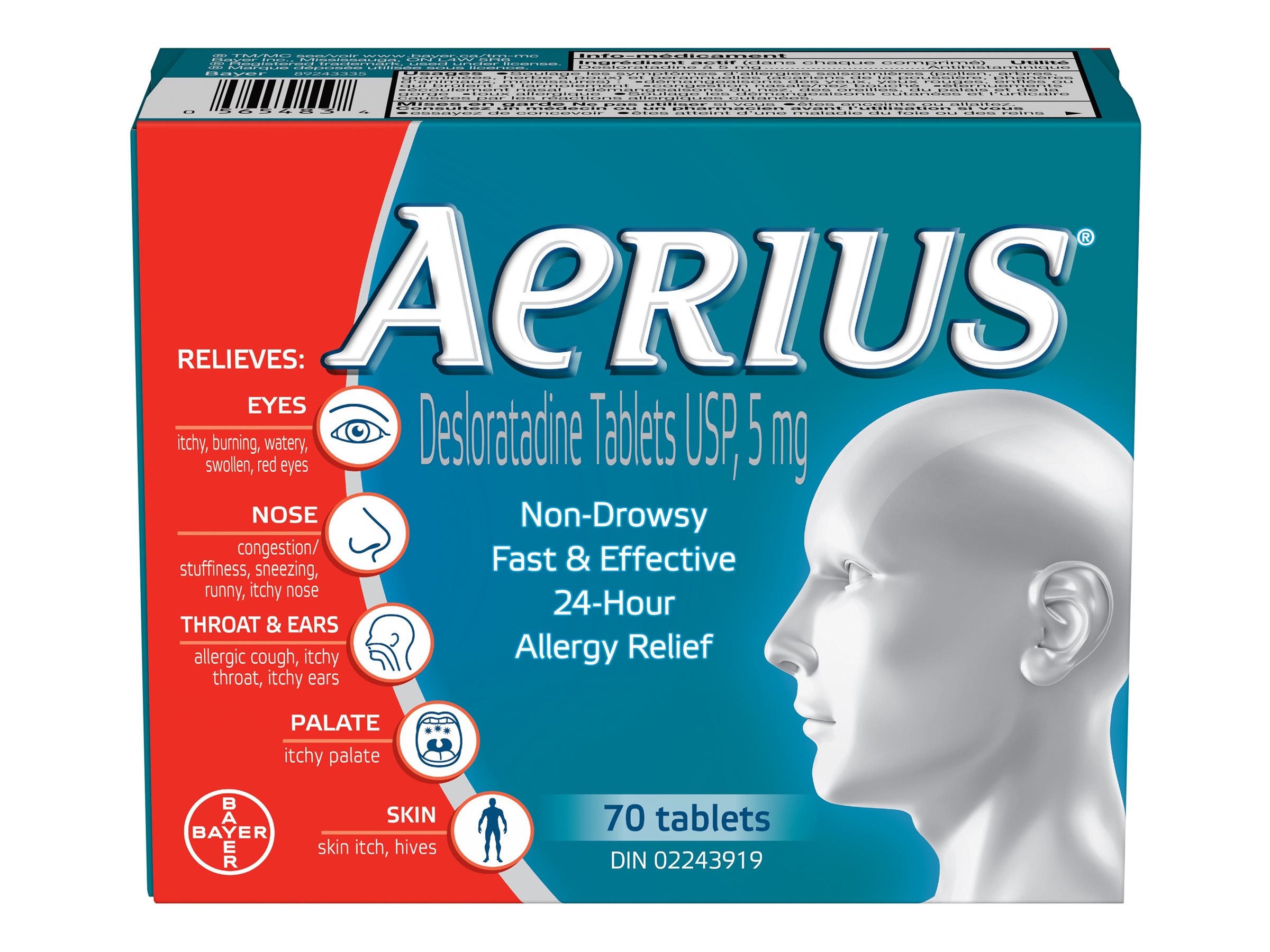 Aerius 5 mg 70 Tablets - Image 2