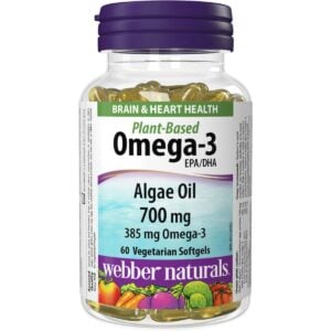 Webber Naturals Plant Based Omega-3 300 mg 60 Vegetarian Softgels
