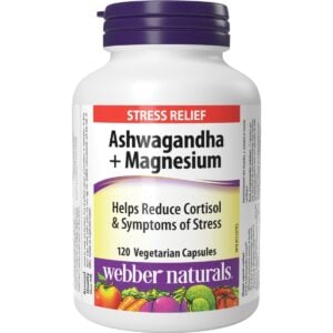 Webber Naturals Ashwagandha + Magnesium 120 Vegetarian Capsules