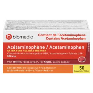 BIOMEDIC Acetaminophen Easy Swallow 500 mg 50 Tablets