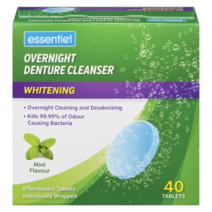 Essentiel Overnight Whitening Denture Cleanser Tablets 40 Count