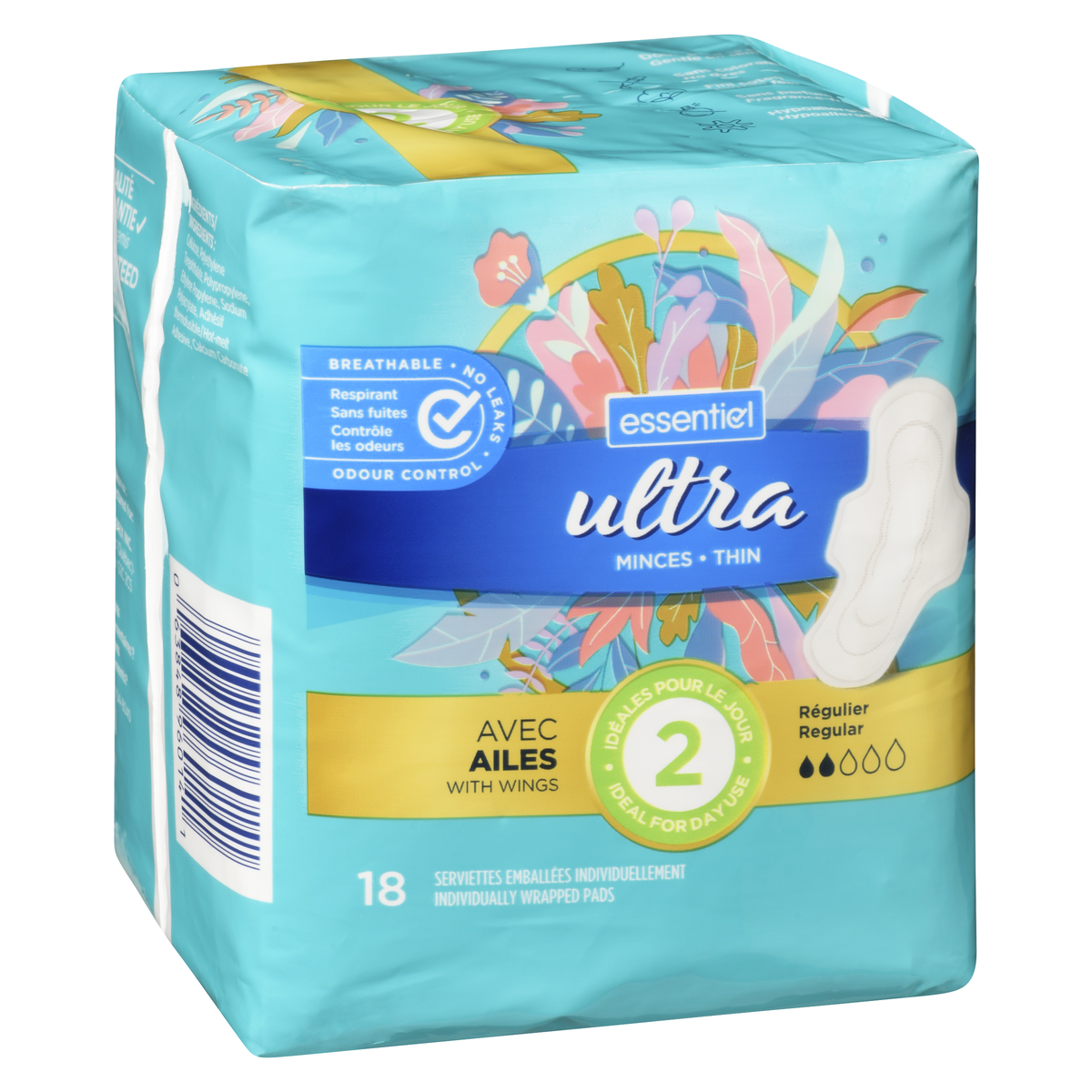 Essentiel Ultra Thin Regular with Wings Ind Wrapped 18 Count - Image 2