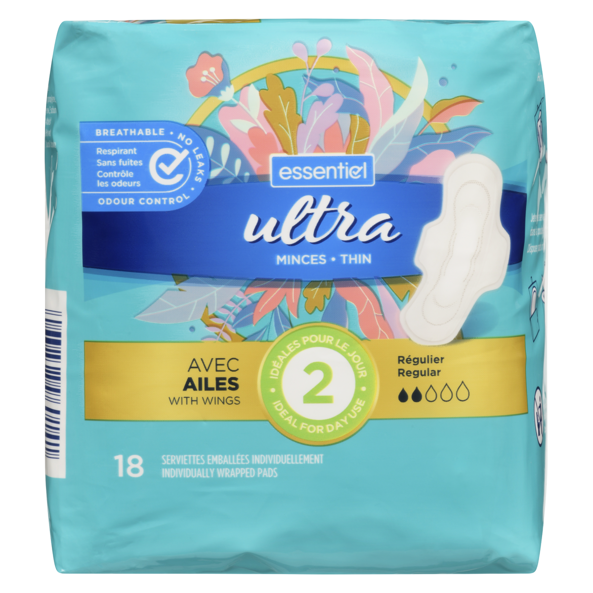 Essentiel Ultra Thin Regular with Wings Ind Wrapped 18 Count - Image 4