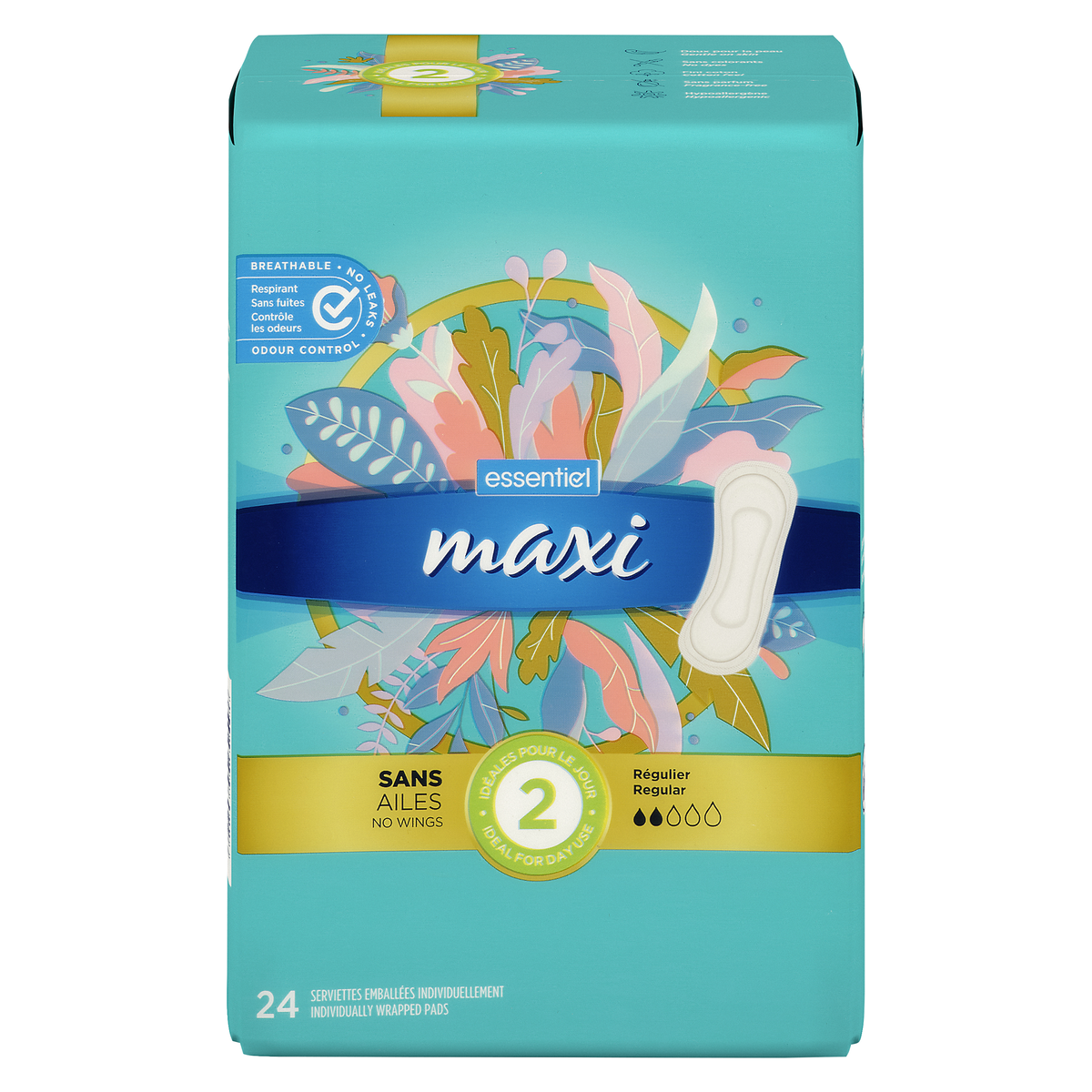 Essentiel Maxi Regular N/Wings Ind Wrapped 24 Count