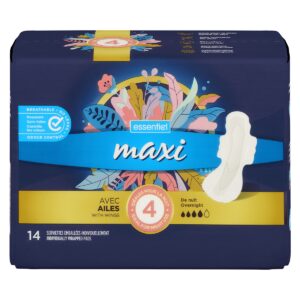 Essentiel Maxi Overnight with Wings Ind Wrapped 14 Count
