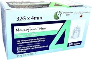 NanoFine Plus Diabetic Pen Needles 4 mm 32 g 100 Count