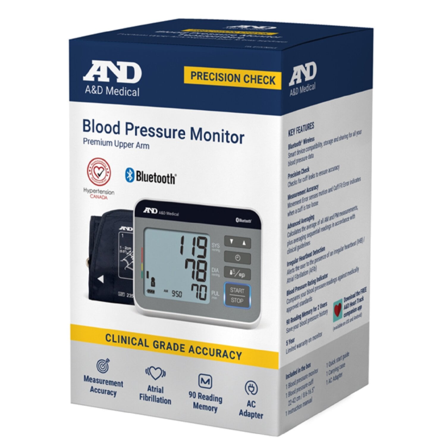 A&D Medical Precision Check Premium Blood Pressure Monitor UA810CNBLE