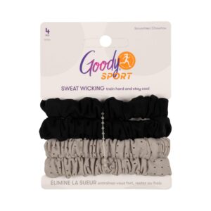 Goody Sport Thin Scrnchie Black Gry 4 Count