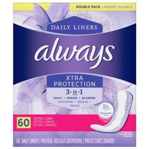 Always Liners 3-in-1 Extra Long 60 Pack
