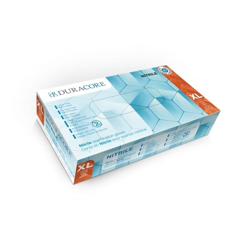 DuraCore Glove Nitrile 4.3 mil Powder-Free Blue XL R2940 100 Count
