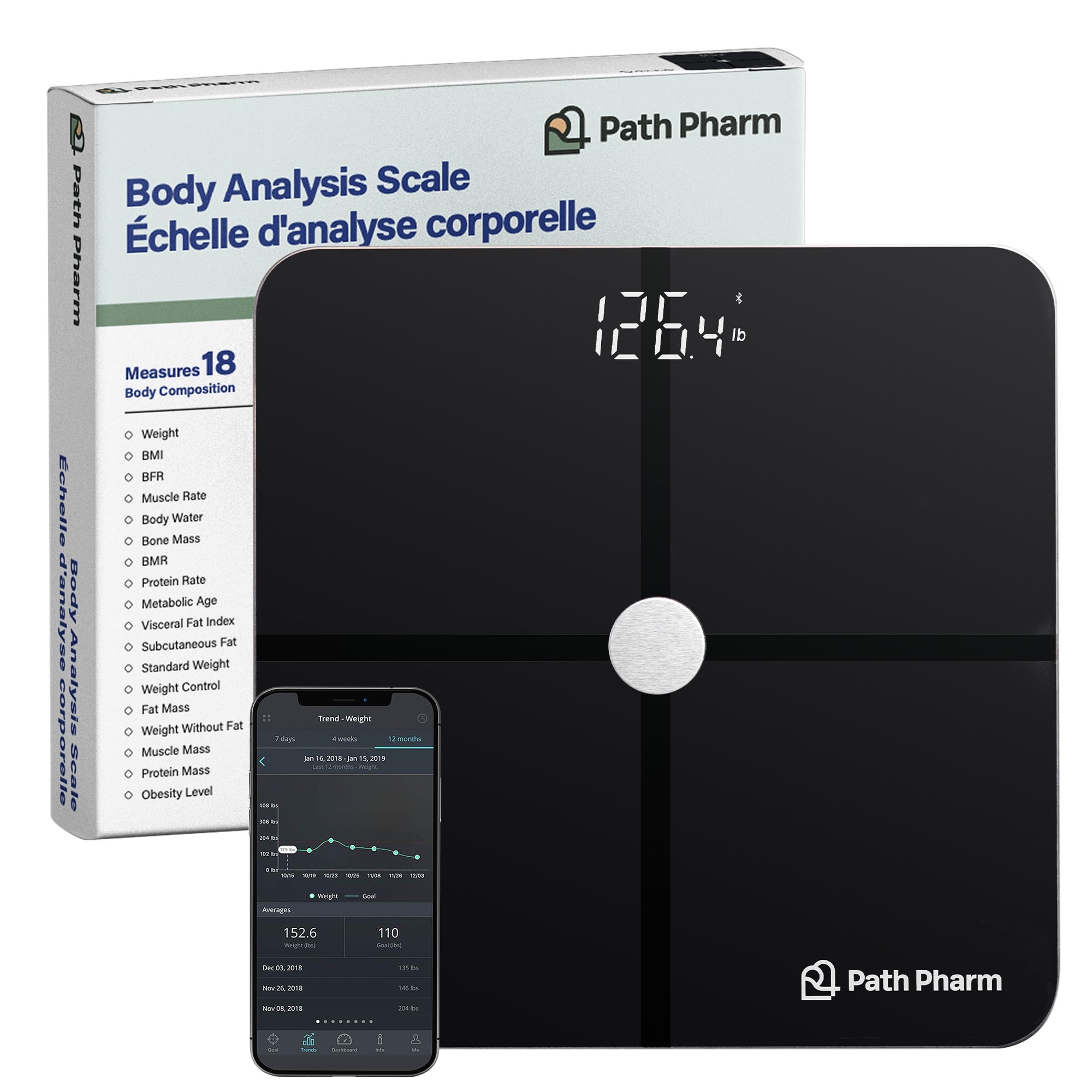 Path Pharm Body Analysis Scale Black
