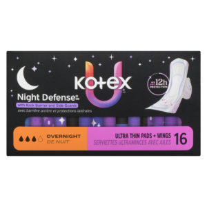 U By Kotex Core Ultra-Thin Winged Overnight Pads 16 Count