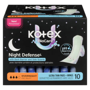 Kotex Biocare Ultra-Thin Winged Overnight Pads 10 Pack