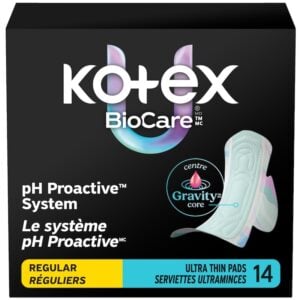 Kotex Biocare Ultra-Thin Winged Regular Pads 14 Pack