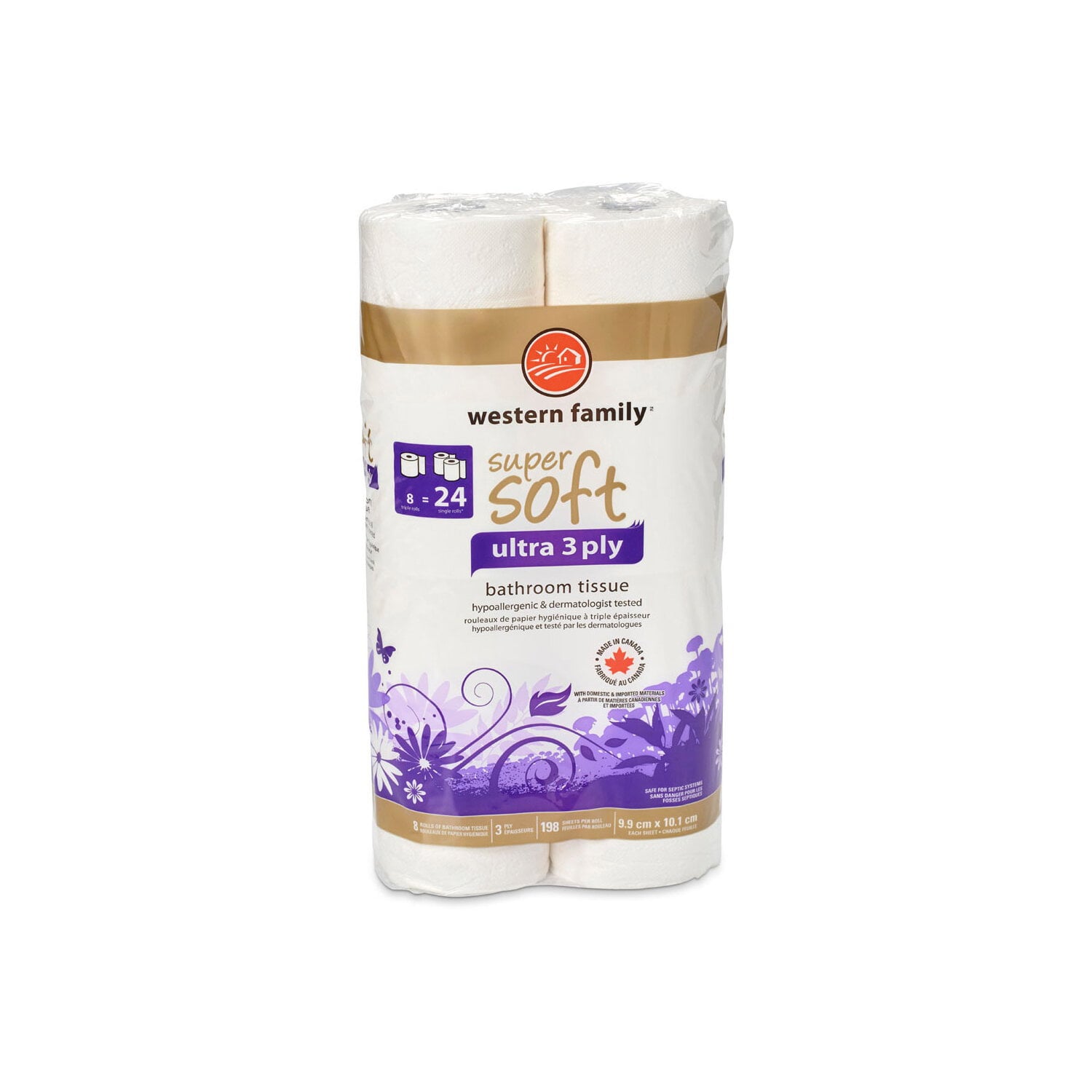Western Family Ultra Soft Bath Tissue EQ24 8 Pack