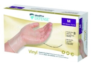 MedPro Defense Pf Vinyl Gloves Medium 100 Pack