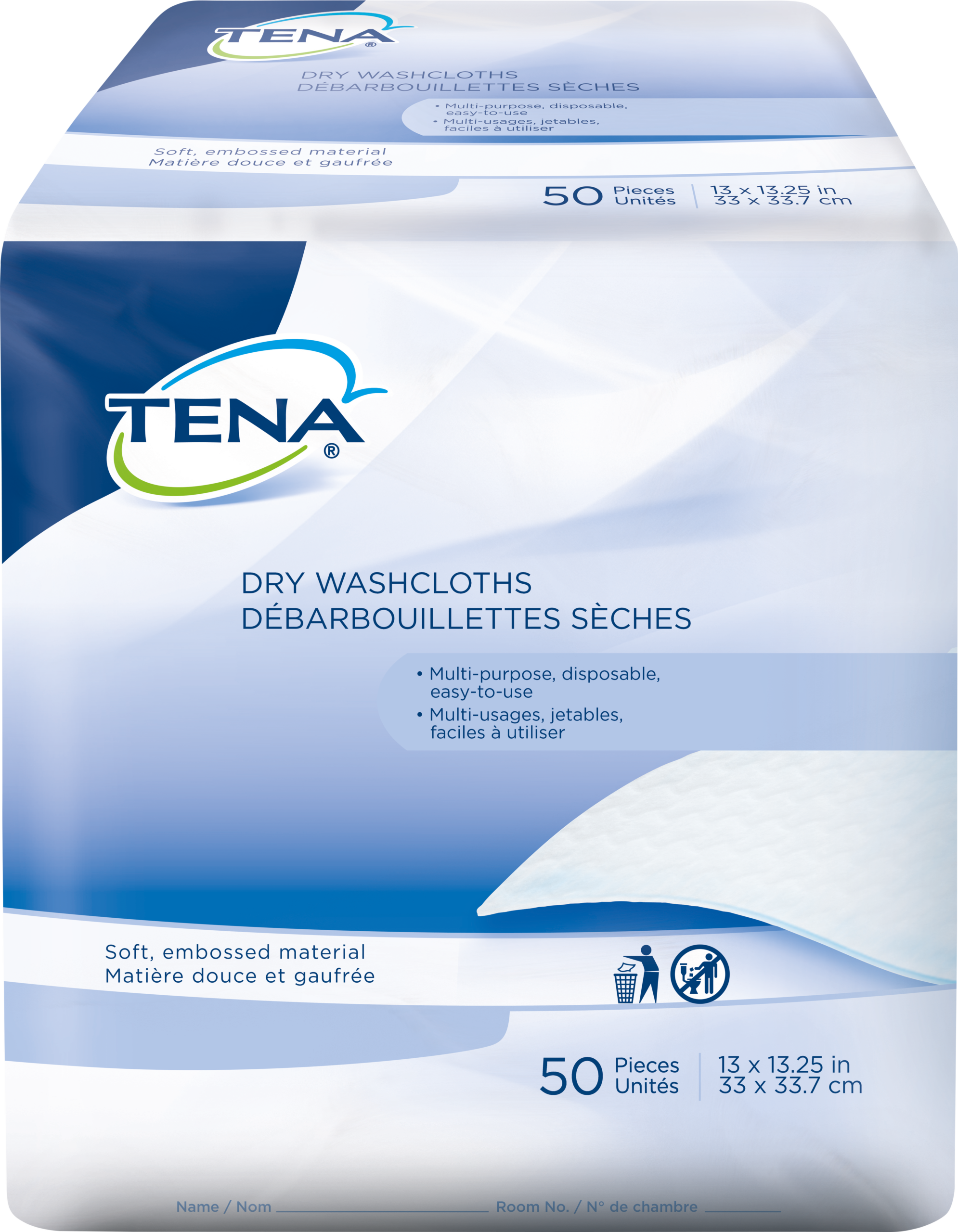 Tena Dry Washcloth 50 Pack - Image 2