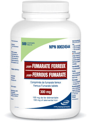 JAMP Pharma Ferrous Fumarate 300 mg 500 Tablets