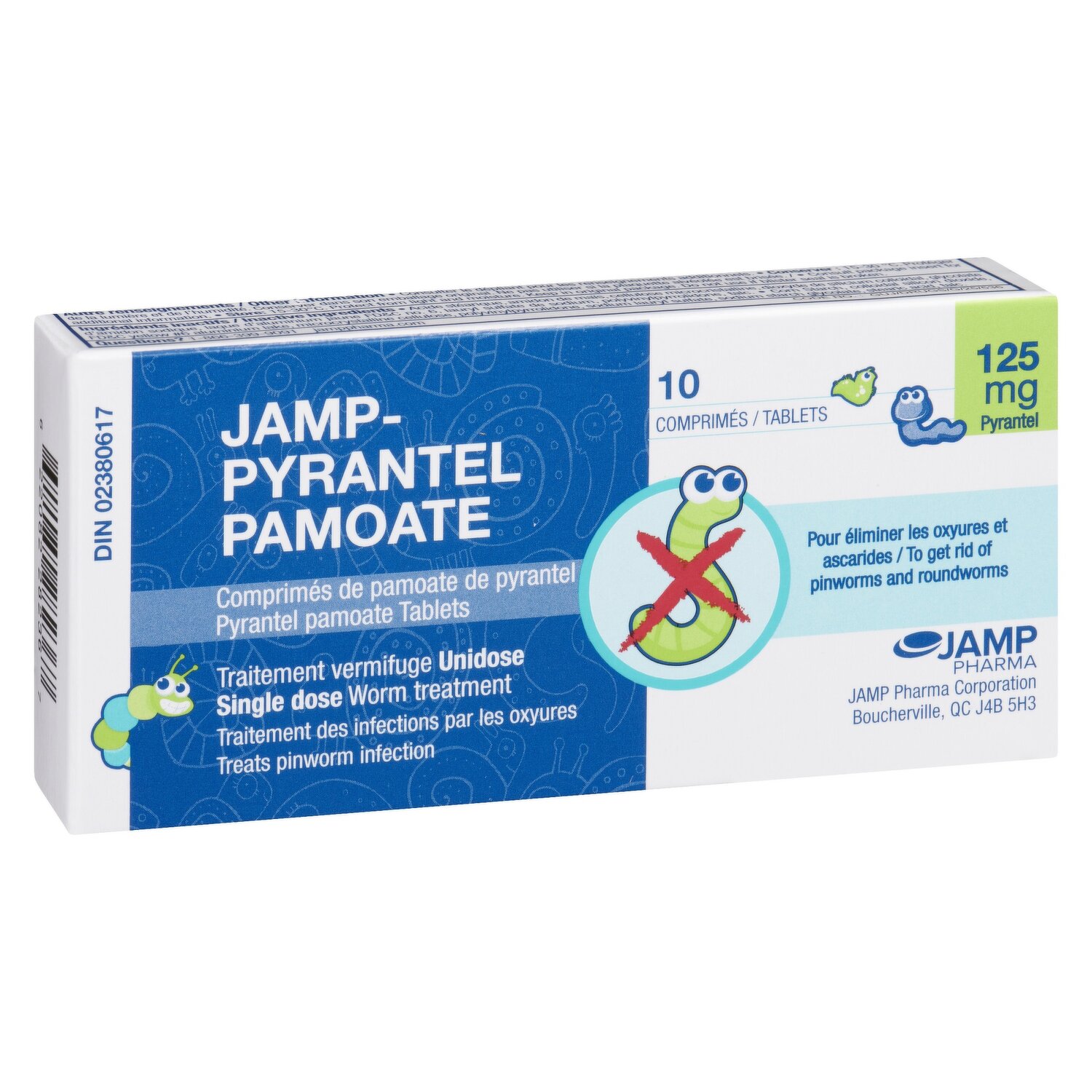 JAMP Pharma Pyrantel Pamoate 125 mg 10 Tablets