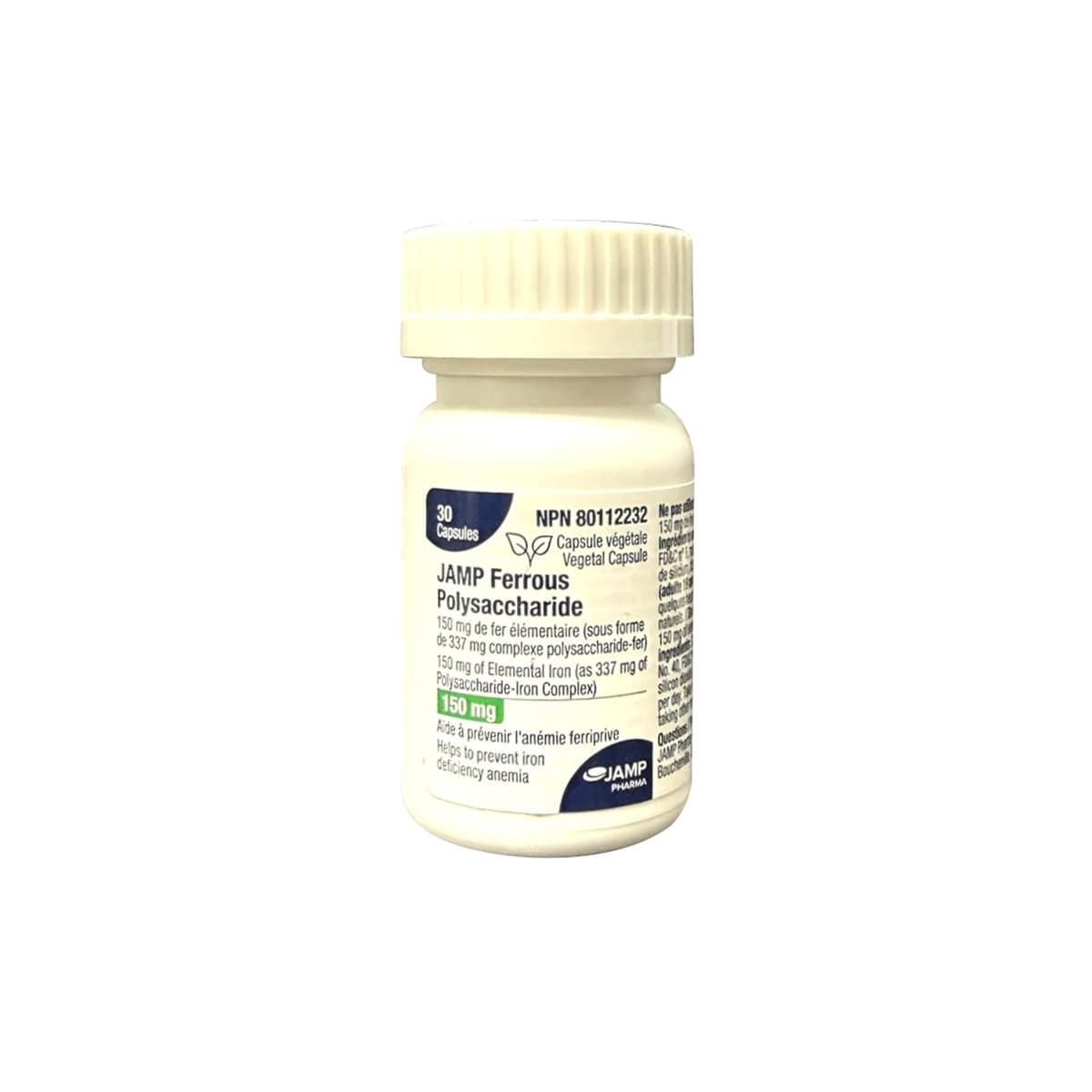 JAMP Pharma Ferrous Polysaccharide 150 mg Bottle 30 Capsules
