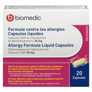 BIOMEDIC Diphenhydramine 25 mg Liquid Gel 20 Capsules