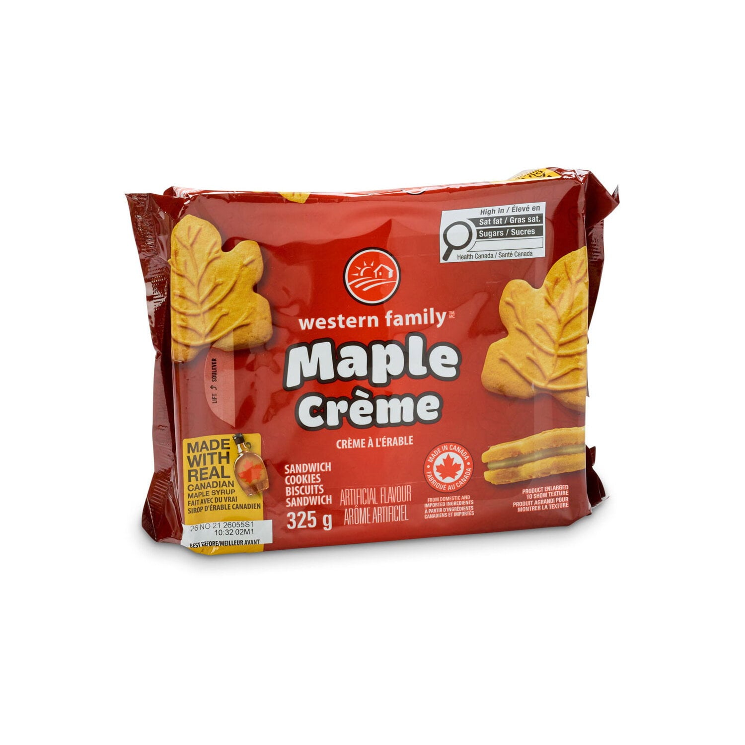 Western Family Maple Leaf Cream Cookie 325 g