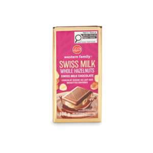 Western Family Swiss Milk Choc Bar With Hazelnuts 100 g