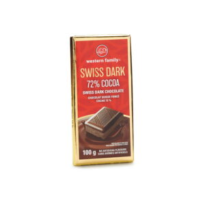 Western Family Swiss 72% Dark Choc Bar 100 g