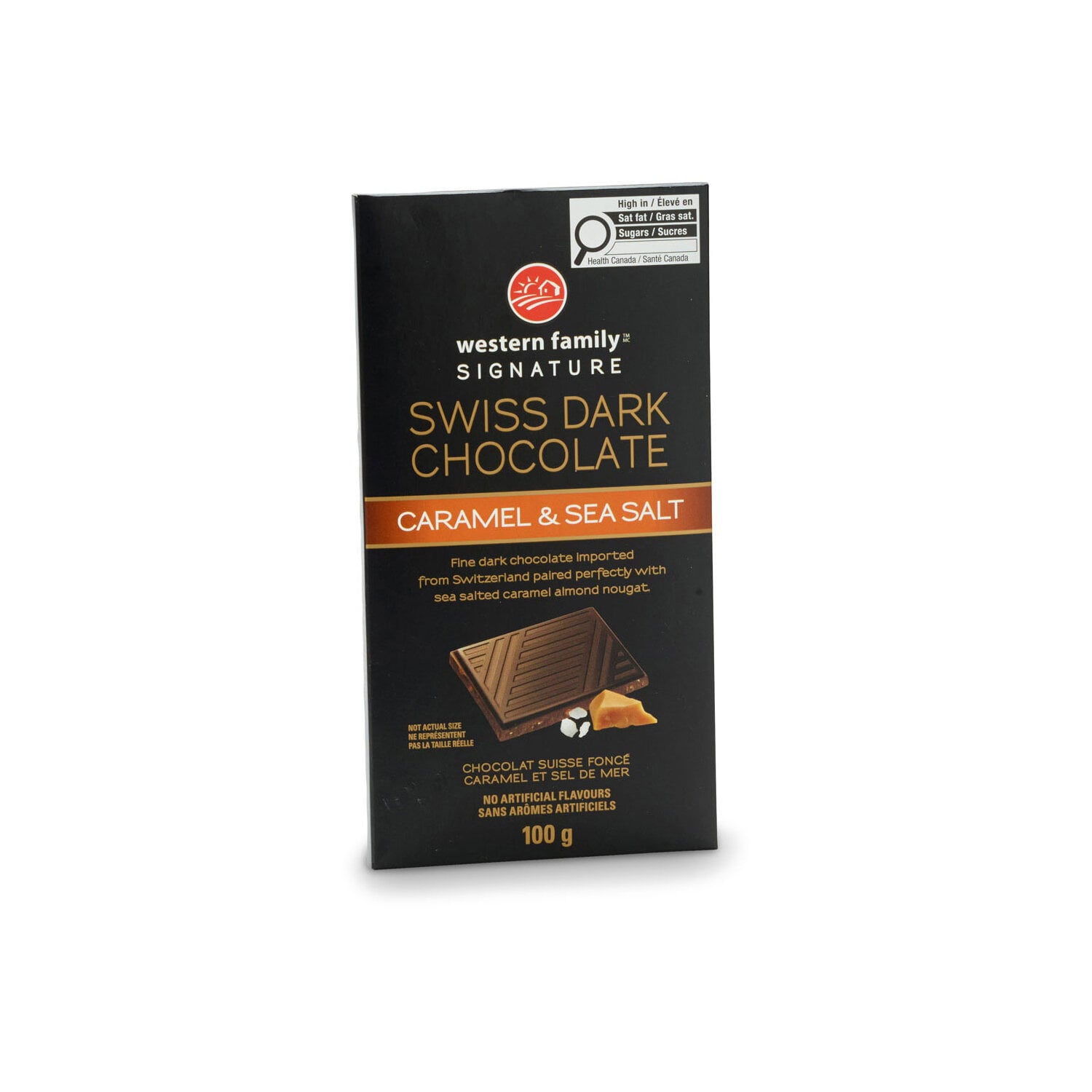 Western Family Swiss Dark Caramel Sea Salt Chocolate 100 g