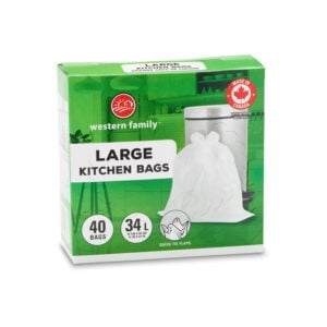 Western Family Kitchen Bags Large Wtie Flaps White 34 L 40 Pack