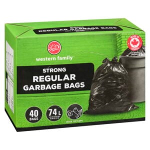 Western Family Garbage Bags Reg Tie Flips Black 67 75 L 40 Pack