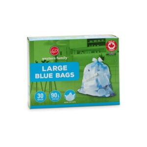 Western Family Recycling Bags Tie Flaps Blue 77 83 L 30 Pack