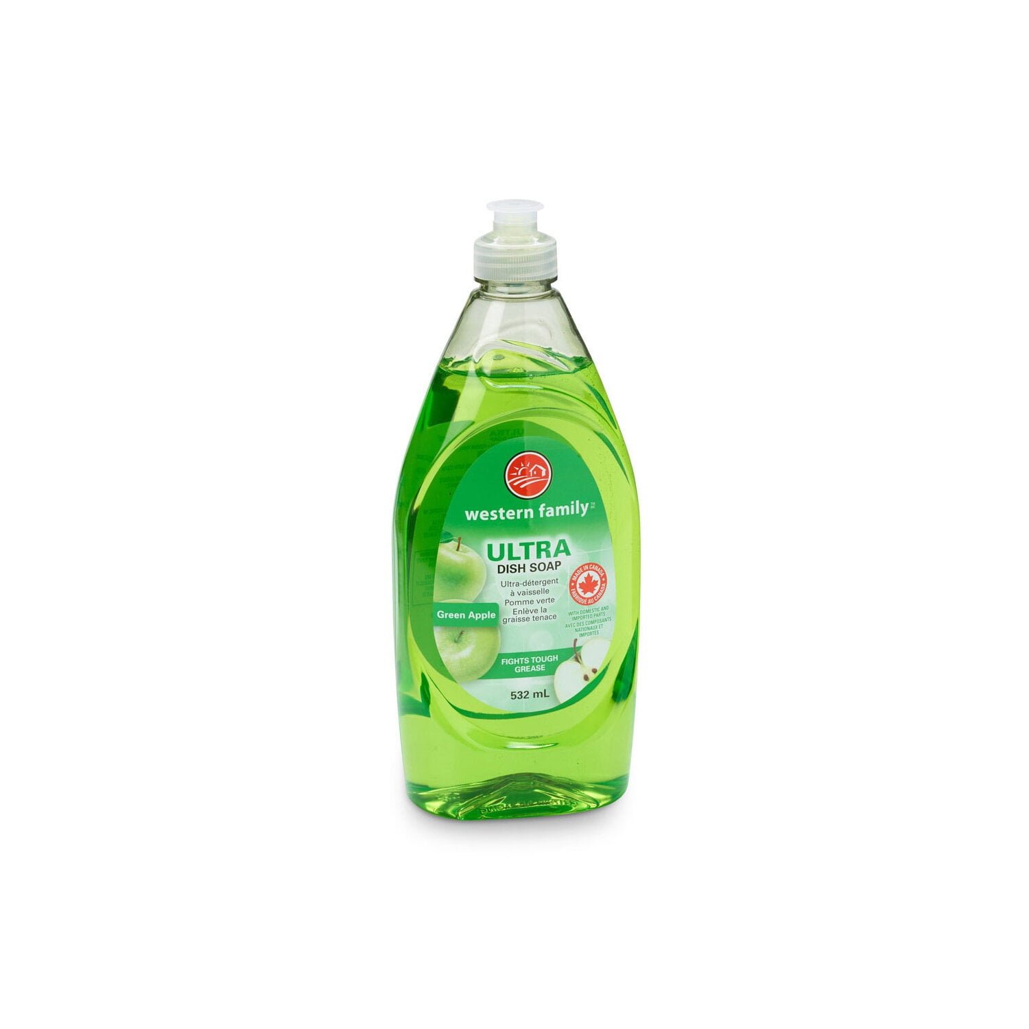 Western Family Ultra Liquid Dish Soap Apple 532 mL
