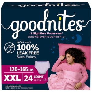 Goodnites Youth Pant Girl Size 7 Giga 24 Pack
